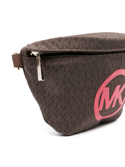 Shop Michael Kors Monogram-print Belt Bag In Brown