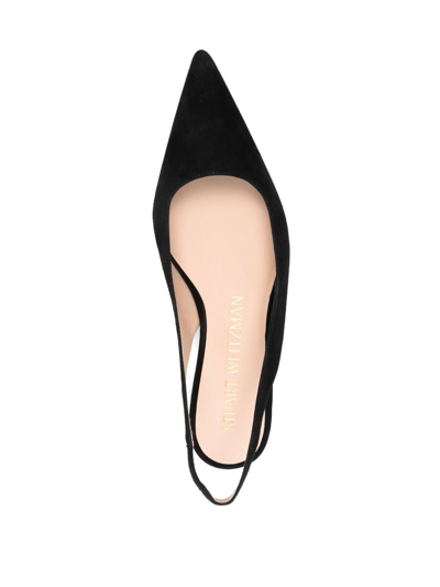Shop Stuart Weitzman Slingback Suede Ballerina Shoes In Black