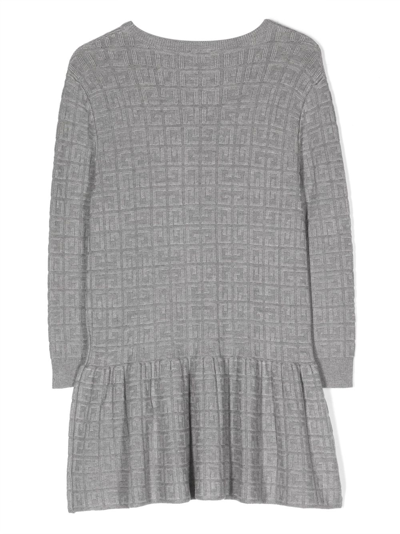 Shop Givenchy 4g-motif Knitted Dress In Grey
