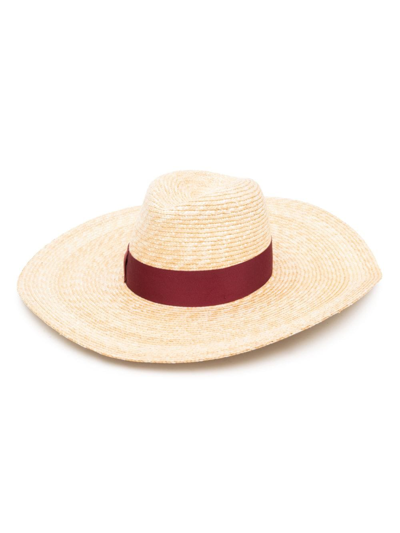 Shop Borsalino Panama Wide-brim Straw Hat In Neutrals