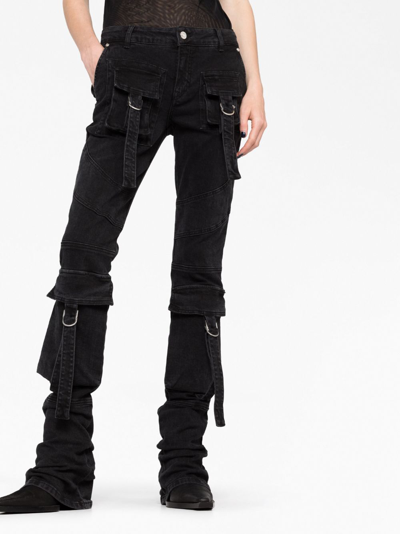 Shop Blumarine Slim-fit Cargo Jeans In Black