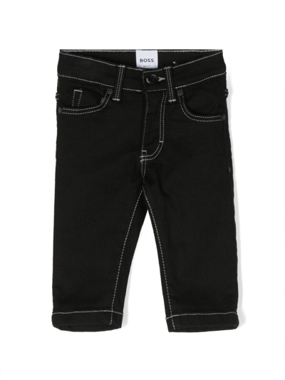 Shop Bosswear Contrast-stitching Jeans In Black