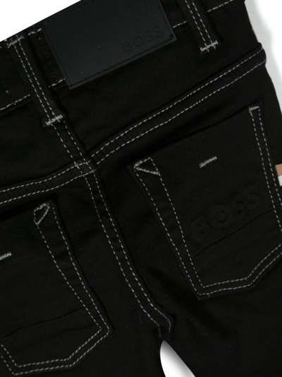 Shop Bosswear Contrast-stitching Jeans In Black