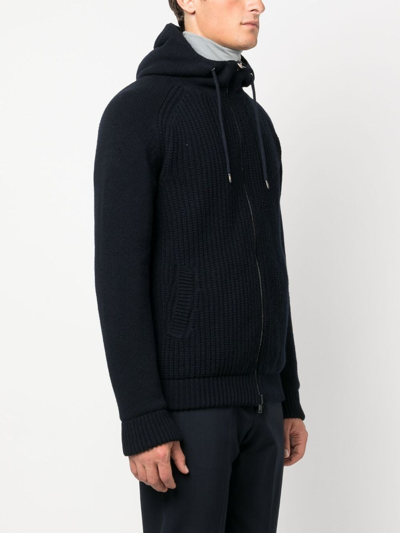 Herno Infinity Reversible Hooded Jacket In Blue