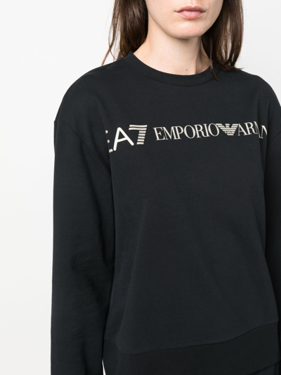 Shop Ea7 Logo-print Cotton Tracksuit Set In Black