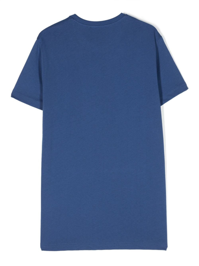Shop Dsquared2 Logo-print Cotton T-shirt In Blue