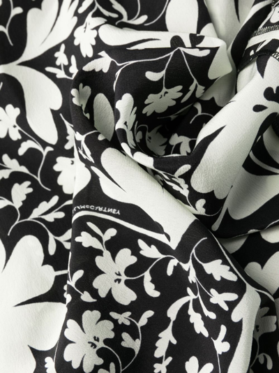 Shop Stella Mccartney Forest Floral-print Silk Dress In Black