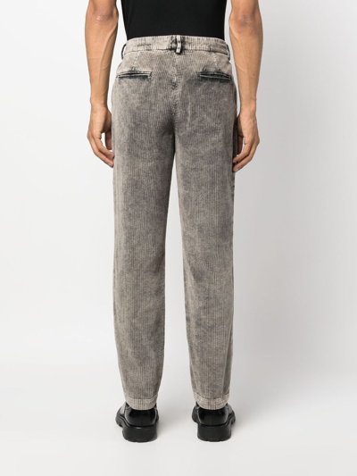 Shop Barena Venezia Faded Corduroy Straight-leg Trousers In Grey