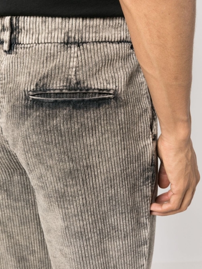 Shop Barena Venezia Faded Corduroy Straight-leg Trousers In Grey