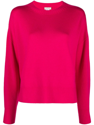 Shop Liu •jo Round-neck Knit Jumper In Pink