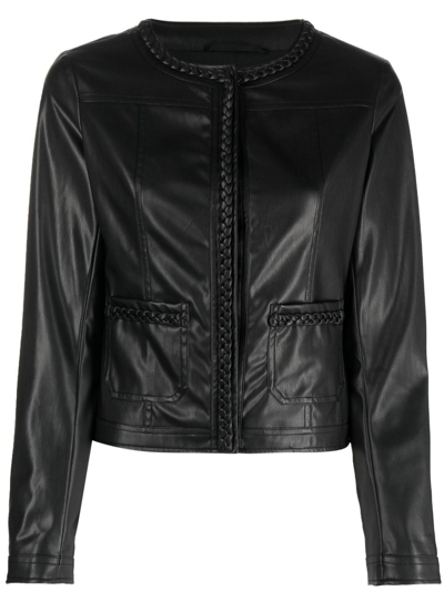 Shop Liu •jo Braid-detail Bomber Jacket In Black
