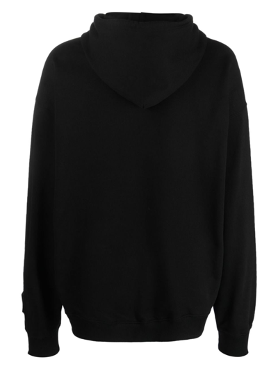 44 Label Group Graphic-print Cotton Hoodie In Black
