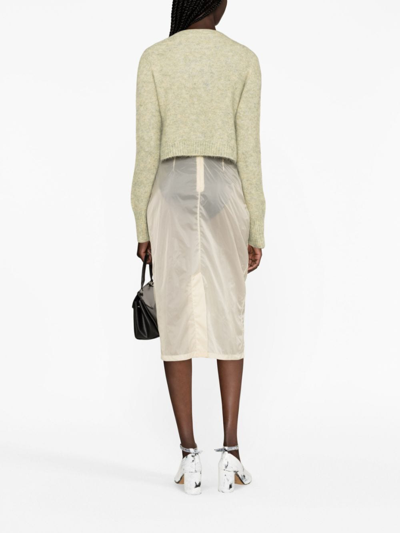 Maison Margiela Semi-sheered High-waisted Skirt In Neutrals