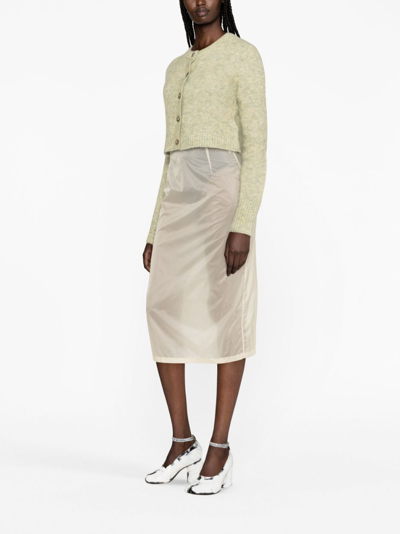 Maison Margiela Semi-sheered High-waisted Skirt In Neutrals