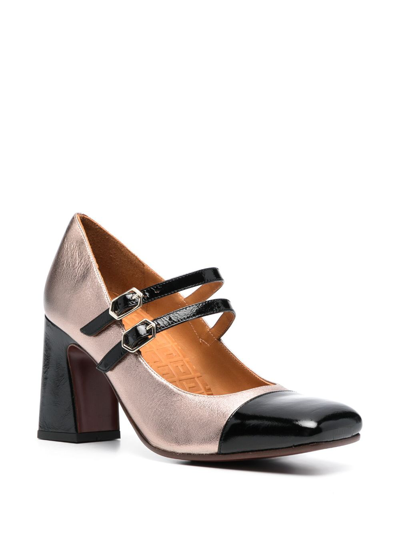 Shop Chie Mihara 80mm Colour-block Leather Pumps In Black