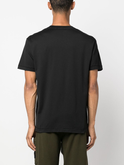 Shop Stone Island Compass-patch Cotton T-shirt In Black