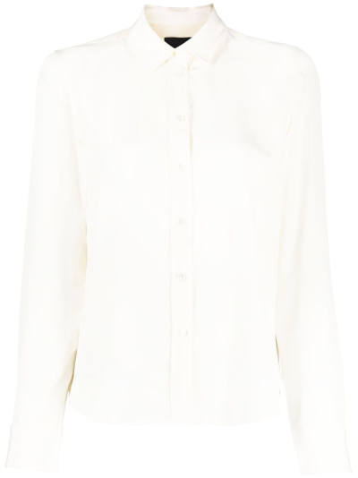Shop Nili Lotan Gaia Silk Shirt In White