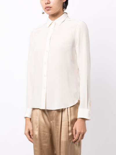 Shop Nili Lotan Gaia Silk Shirt In White