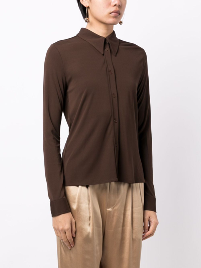 Shop Nili Lotan Celestine Buttoned Shirt In Brown