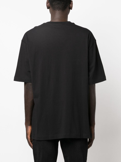 VERSACE JEANS COUTURE FLOCKED-LOGO COTTON T-SHIRT 