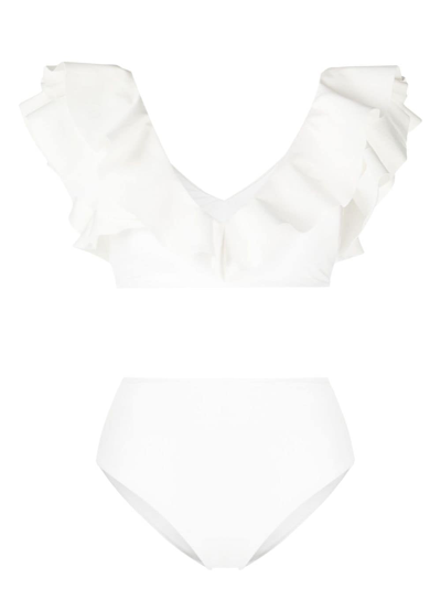 Shop Maygel Coronel Mila Ruffle-detail Bikini In White