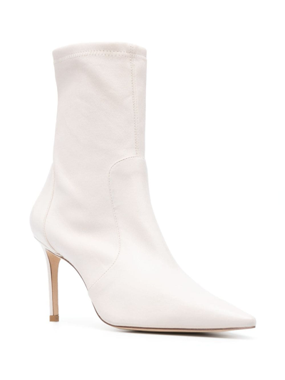 Stuart Weitzman Stretch 100mm Pointed-toe Boots In Neutrals