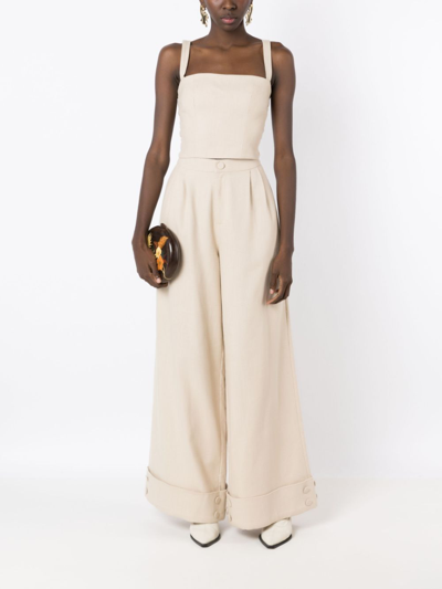 Shop Neriage Lirio Wide-leg Trousers In Neutrals