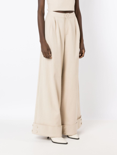 Shop Neriage Lirio Wide-leg Trousers In Neutrals