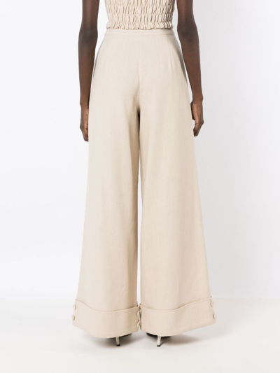 Shop Neriage Lirio Wide-leg Trousers In Neutrals