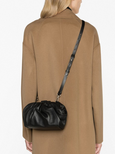 Shop Fabiana Filippi Clasp-fastening Leather Shoulder Bag In Black