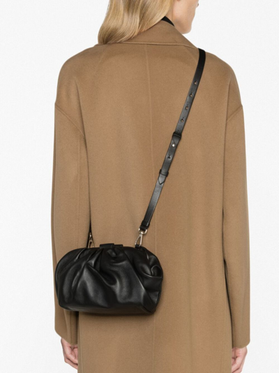 Fabiana Filippi Clasp-fastening Leather Shoulder Bag In Black
