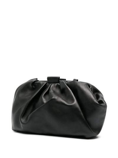 Shop Fabiana Filippi Clasp-fastening Leather Shoulder Bag In Black