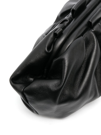 Fabiana Filippi Clasp-fastening Leather Shoulder Bag In Black