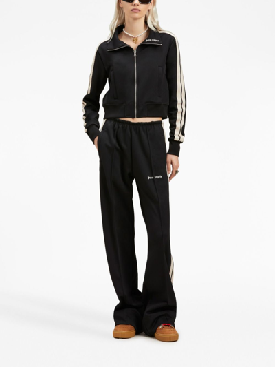 Shop Palm Angels Stripe-detail Loose-fit Track Pants In Black