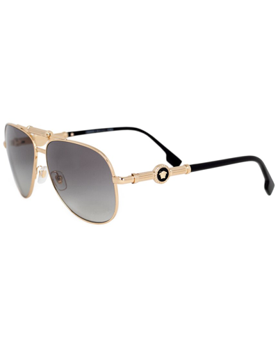 Shop Versace Unisex Ve2236 59mm Sunglasses In Gold
