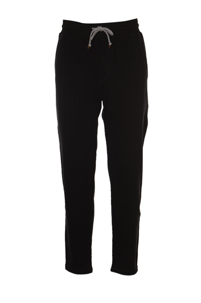 Shop Brunello Cucinelli Drawstring Track Pants In Black