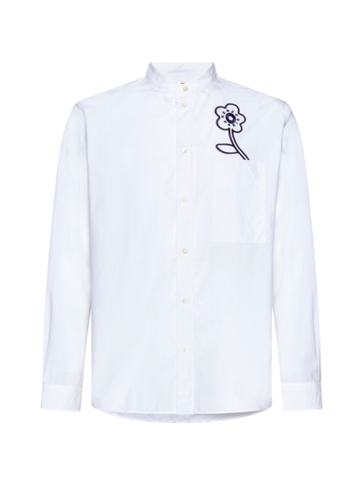 Shop Kenzo Flower Embroidered Long In White