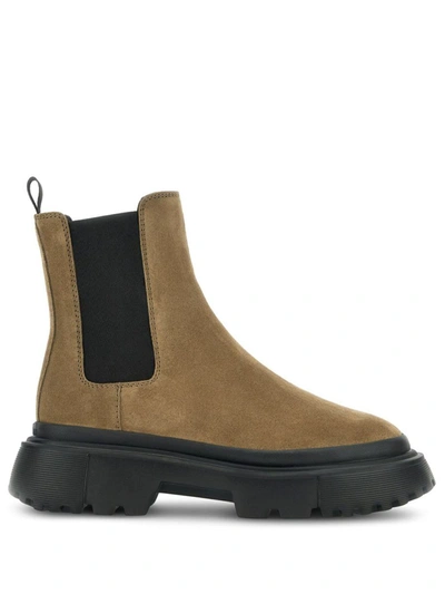 Shop Hogan H619 Chelsea Boots In Brown
