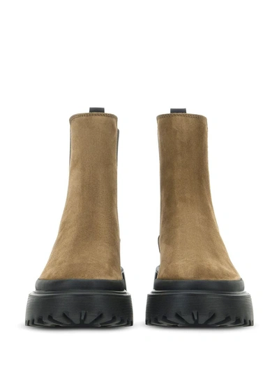 Shop Hogan H619 Chelsea Boots In Brown