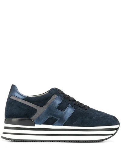 Shop Hogan Midi Platform H483 Sneakers In Blue