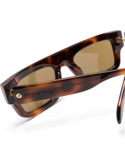 Alexander Mcqueen Women Dark Brown Square Sunglasses, Onesize Luxury Sunglasses For Women Darveys In Multicolor