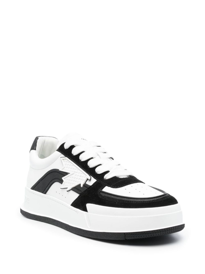 Dsquared2 Canadian Low Top Leather Sneakers In White