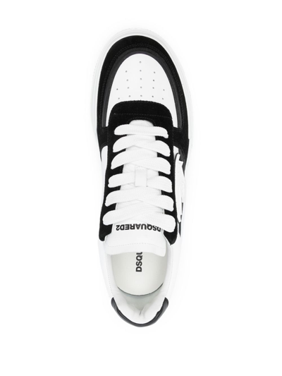 Dsquared2 Canadian Low Top Leather Sneakers In White