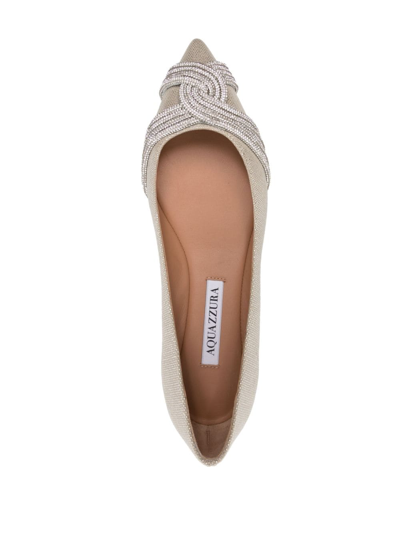Shop Aquazzura Gatsby Ballerina Shoes In Silver