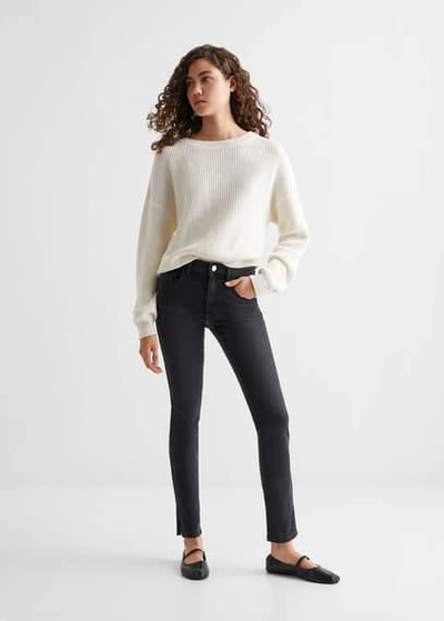 Shop Mango Teen Skinny Jeans With Slit Black Denim