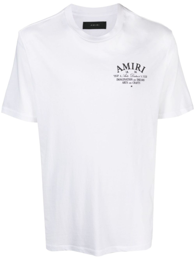 Shop Amiri White Logo Print Cotton T-shirt