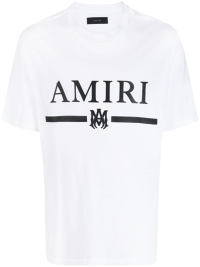 Shop Amiri White M.a. Bar Logo Print T-shirt
