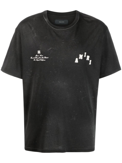 Shop Amiri Black Vintage Collegiate T-shirt