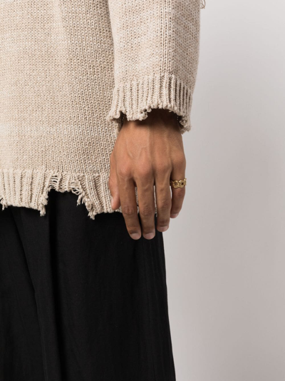 Maison Margiela Logo-engraved Chain-link Ring In Gold