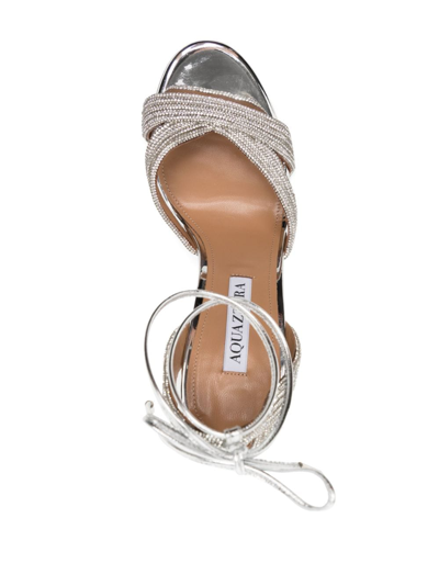 Shop Aquazzura Ari 105mm Sandals In Silver